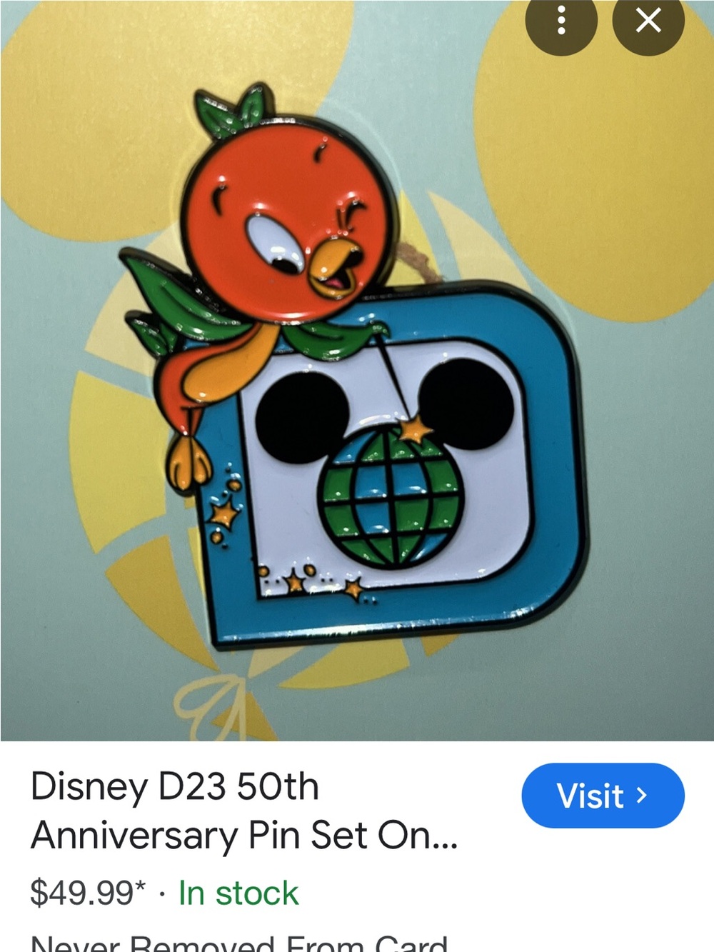 Disney D23 exclusive pin featuring the Orange Bird. - Picture 6 of 6
